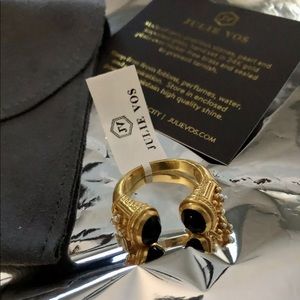 Julie Vos Paris ring obsidian black NWT SZ 8/9
